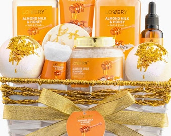 Mother’s Day Gift Basket – 10Pc Almond Milk and Honey Beauty  Personal Set