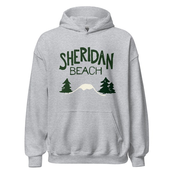 Sheridan Beach Front Print Hoodie | Unisex Hoodie