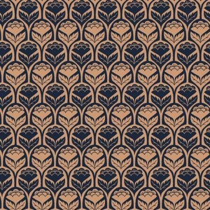 Lienzo de Cotton + Steel "En un día de otoño - Flor de vieira - Marrón cosecha" de Loes van Oosten