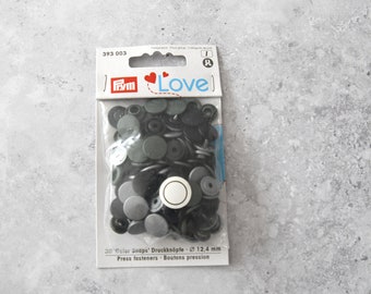 Prym Love boutons pression Color Snaps (Ø 12,4 mm/30 pièces/gris clair, gris, noir)