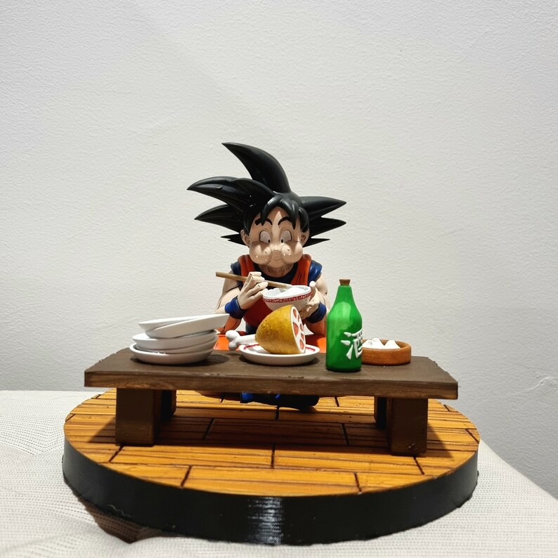 Diorama of Goku Eating Lunch Etsy