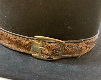 Vintage 3X Beaver Stetson Hat: Leather Belted, Silver Buckle