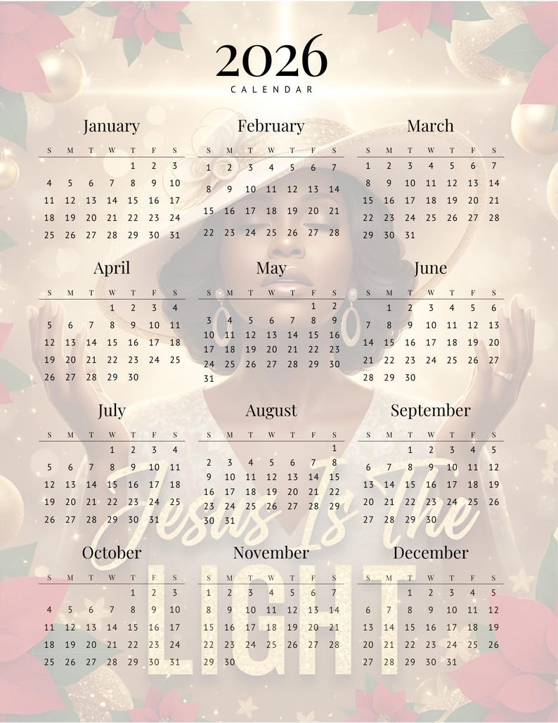Editable 2026 Calendar Template | Canva Template for Digital Products ...