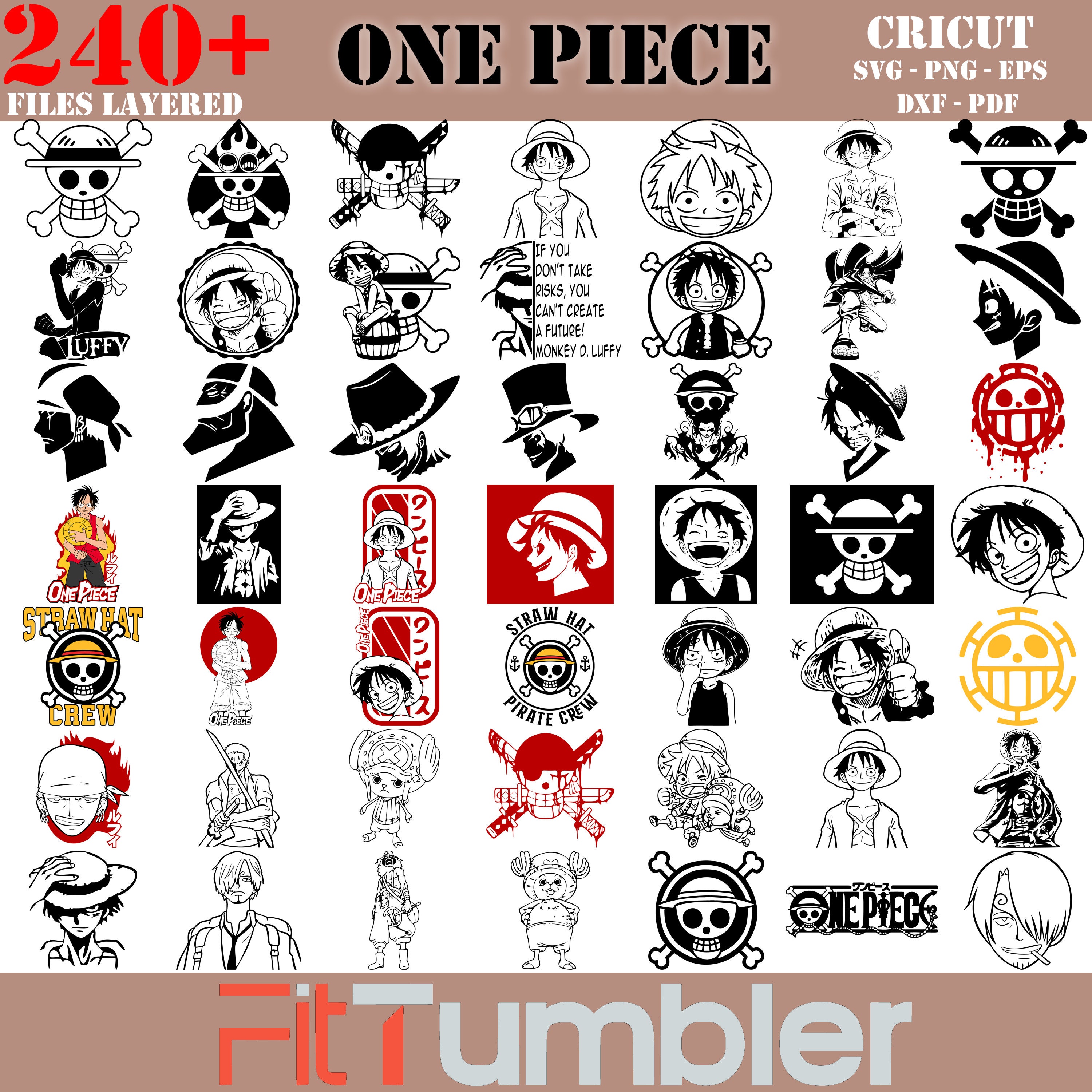 One Piece Svg, Luffy Svg, Zoro Svg, Sanji Svg, Ace Svg, One Piece Svg,  Anime Svg, png, eps, dxf digital download.