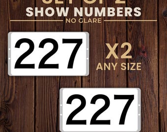 Set of 2 No Glare Horse Show Numbers