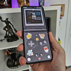 Papel de parede Samsung Galaxy Z Flip - Cute Sticker Gamer (cinza)