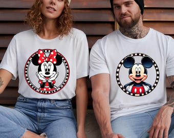Vintage Mickey Mouse Couple Shirt, Retro Mickey Mouse Shirt, Vintage Minnie Mouse Shirt, Classic Mickey Tee, Disney Shirt