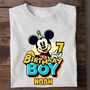 Personalized Name Mickey Mouse Birthday Boy T-Shirt, Custom Birthday Boy Gift, Disney Boy Birthday Tee, Custom Gift for Birthday Party