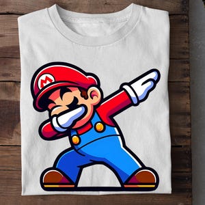 Retro Super Mario Shirt, Super Mario  Dab Family Shirt, Super Mario Character Shirt, Mario Birthday Party Shirt, Mario & Friends Party Shirt