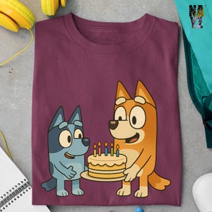 Bluey Birthday Shirt ,Bluey Family Celebration Shirt, Cute Bluey Party Tee, Bluey Cake T-Shirt, Bluey Kids Birthday Tee, Bluey Inspired Tee