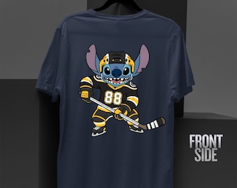 Custom Stitch Ice Hockey Shirt, Disney Stitch Hockey Tee, Cute Hockey Stitch Top, Personalized Ice Hockey Stitch Shirt, Ice Hockey Fan Gift