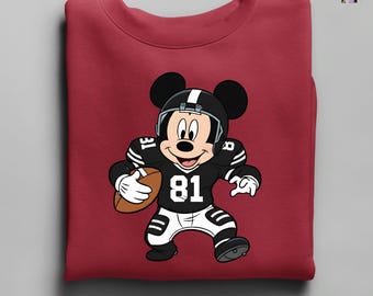 Custom Mickey Mouse Football Sweatshirt, Disney Mickey Mouse Hoodie, Super Bowl Football Sweater, Personalized Mickey Football Gift