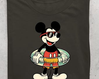 Cool Mickey Summer Shirt, Retro Mickey Float Tee, Funny Disney Vacation T-Shirt, Pool Day Mickey Mouse Shirt, Tropical Disney Tee