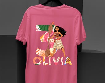 Personalized Moana Shirt, Moana Birthday Shirt for Girls, Custom Princess Birthday Tee, Moana Birthday Girl Shirt, Tropical Birthday Outfit