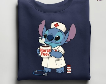 Stitch Nurse Sweatshirt, Nurse Fuel Stitch Sweatshirt, Nurse Stitch Sweater, Cute Nurse Gift, Future Nurse Hoodie Gift, Nursing School Sweat