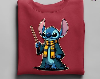 Stitch Potter Sweatshirt, Disney Stitch Sweatshirt, Wizard Stitch Sweatshirt, Disney Sweatshirt, Disney Trip Sweater, Disney Kids Sweatshirt