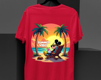 Mickey Mouse Summer Shirt, Disney Vacation Tee, Retro Mickey Mouse Beach Shirt, Tropical Disney Sunset Tee, Mickey Mouse Vibes Shirt
