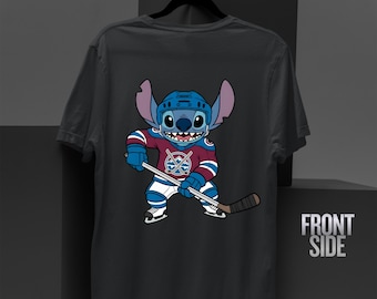 Custom Stitch Ice Hockey Shirt, Disney Stitch Hockey Tee, Cute Hockey Stitch Top, Personalized Ice Hockey Stitch Shirt, Ice Hockey Fan Gift