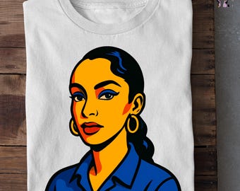 Camiseta unisex retro pop art de Sade Adu