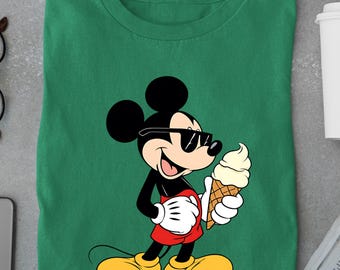 Mickey Summer Shirt, Funny Pool Day Tee with Float Ring, Ice Cream, Retro Vacation Mickey Mouse Shirt, Disney Beach Shirt for Adults & Kids