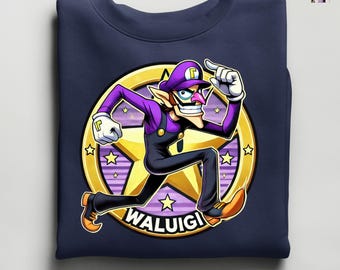 Super Mario Family Sweat, Walugi Sweathirt, Super Mario Character Hoodie, Super Mario Birthday Party Sweatshirt, Mario & Friends Party Sweat