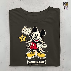Personalized Name Mickey Mouse Birthday Boy T-Shirt, Custom Birthday Boy Gift, Disney Boy Birthday Tee, Custom Gift for Birthday Party