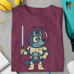 Bluey Shirt, Bluey Space Shirt, Cute Bluey Character Shirt, Astronaut Bluey T-Shirt, Bluey Inspired T-Shirt for Kids, Bluey Lover Gift
