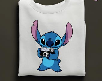 Photographer Stitch Sweatshirt, Stitch Sweatshirt, Stitch Hoodie, Disney Stitch Sweatshirt, Disney Trip Shirt, Stitch Ohana Sweat, Lilo Tee