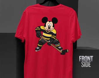 Custom Mickey Mouse Ice Hockey Shirt, Mickey Mouse Hockey Tee, Cute Hockey Mickey Top, Personalized Mickey Mouse Ice Hockey Tee