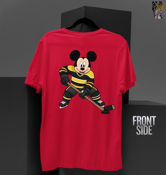 Custom Mickey Mouse Ice Hockey Shirt, Mickey Mouse Hockey Tee, Cute Hockey Mickey Top, Personalized Mickey Mouse Ice Hockey Tee