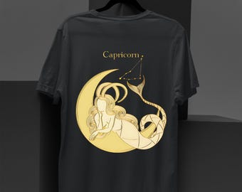 Vintage Capricorn Shirt, Tee gift for Capricorn, Zodiac Constellation Tee, Astrology Graphic Tee, Horoscope Moon Design, Capricorn Lover Tee