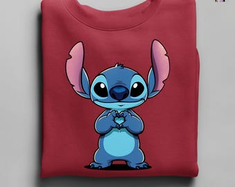 Lovley Stitch Sweatshirt, Cute Stitch Sweatshirt, Stitch Hoodie, Disney Stitch Sweatshirt, Disney Trip Shirt, Stitch Ohana Sweat, Lilo Tee