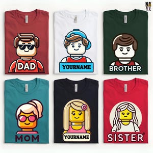 Custom Building Bricks Shirt, Personalized Building Blocks Shirt, Matching Family Shirts, Building Bricks Shirt, Let&#39;s Build & Play