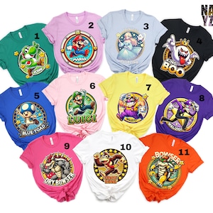 Super Mario Family Shirt, Personalized Mario Shirt, Super Mario Character Shirt,Super Mario Birthday Party Shirt,Mario & Friends Party Shirt