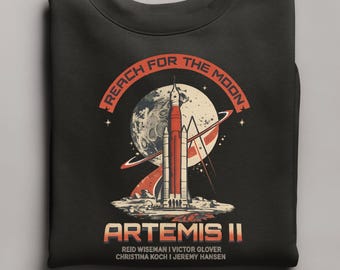 Artemis II Mission Sweatshirt, Dark Side of the Moon Hoodie