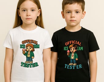Official Ice Cream Tester Shirt, Summer Treat Tee for Kids, Cute Ice Cream T-Shirt, Funny Dessert Tester Shirt, Boys Girls Summer Tee