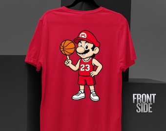 Custom Mario Basketball Shirt, Super Mario Basketball Tee, Cute Basketball Mario Top, Personalized Basketball Mario Shirt
