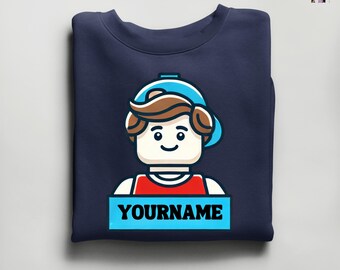 Custom Birthday Boy Building Bricks Sweatshirt, Personalized Building Blocks Sweatshirt, Matching Family Sweatshirts, Building Bricks Shirt