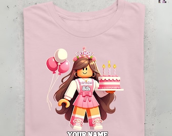 Personalized Roblox Shirt, Roblox Birthday Girl Shirt, Roblox  Gamer Shirt, Video Game Shirt, Roblox Shirt For Kids, Roblox Lover Shirt