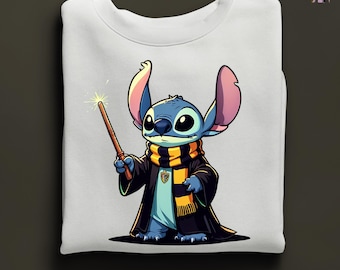 Stitch Potter Sweatshirt, Disney Stitch Sweatshirt, Wizard Stitch Sweatshirt, Disney Sweatshirt, Disney Trip Sweater, Disney Kids Sweatshirt