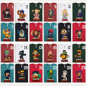 Personalized Brawl Stars Shirt, Brawl Stars Crew Tee, Brawl Stars Shirt, Born to Brawl Tee, Brawl Stars Character Tee, Brawl Stars Gift Idea