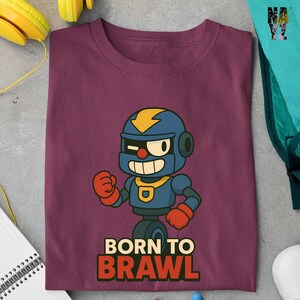 Brawl Stars Stu Shirt, Brawl Stars Shirt, Born to Brawl Shirt, Brawl Stars Character Shirt, Brawl Stars Gift Idea, Brawl Stars Fan Gift