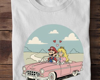 Super Mario Valentines Day Shirt, Mario and Peach Couple Shirt, Super Mario Shirt, Princess Peach Tee, Super Mario Valentines Day Gift