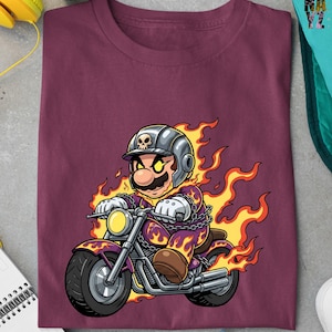 Super Mario Shirt, Super Mario Character Shirt, Super Mario Family Birthday Party Shirt, Biker Mario Shirt, Personalized Mario Shirt