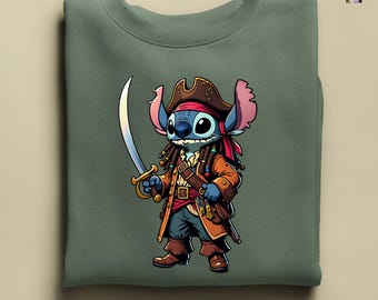 Stitch Sparrow Sweatshirt, Disney Stitch Sweat, Pirate Stitch Shirt, Disney Shirt, Disney Trip Tee, Disney Kids Shirt, Pirate Inspired Tee