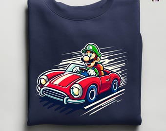 Luigi Family Sweat, Mario Kart Sweatshirt, Super Mario Luigi Hoodie, Super Mario Birthday Party Sweat, Mario & Friends Party Sweat