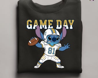 Custom Stitch Football Sweatshirt, Disney Stitch Hoodie, Super Bowl Football Sweater, Personalized Stitch Football Gift, Custom Football Tee