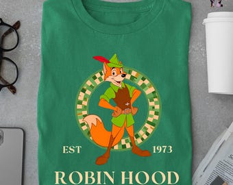 Retro Disney Robin Hood Maid Marian Little John Shirt, Disney Robin Hood And Little John Shirt, Vintage Disney Robin Hood 1973 Shirt