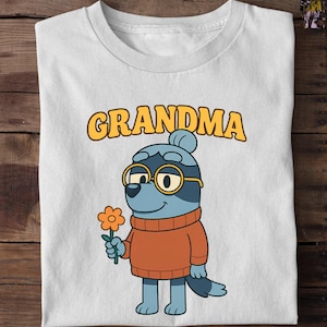 Bluey Grandma Shirt, Cute Cartoon Grandma Tee, Bluey Inspired Gift Shirt, Grandmother Character T-Shirt, Funny Grandma Dog Shirt