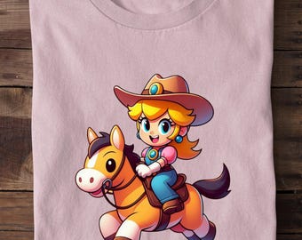 Mario Kart Princess Peach Shirt, Cowboy Mario Shirt, Nintendo World Shirt, Mario Shirt, Super Mario Shirt, Super Mario Birthday Gift Shirt
